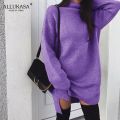 Ladies Turtleneck Sweater Mini Dress Long Sleeve Turtleneck Knit Dress Fall Winter Casual Loose Warm Sweater OversizedSweatshirt. 