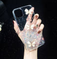 For Realme C25Y / Realme C21Y Cover + Crystal Wrist Strap Fashion 3D Rhinestone Butterfly Shiny Glitter Girls Phone Case Clear Soft Silicone Bumper Shockproof Protective Back Cover. 