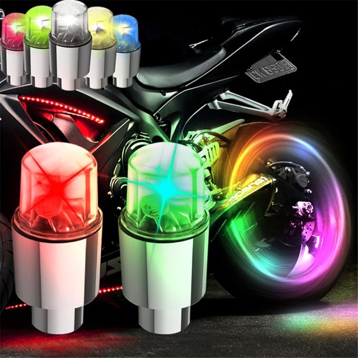 1Pcs LED Bike Motorcycle Wheel Tire Lamp/ Car Wheel Spoke Light Valve Caps/ Colorful Flash For MTB Road Bike