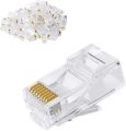 RJ45 Connector 100 pcs Crystal_ 8Pin RJ45 Modular Plug Rj-45 Network Cable Connector Adapter for Cat5 Cat5e Rj 45 Ethernet Cable Plugs Head. 
