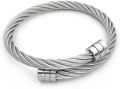 Men Bracelet Twisted Wire Stainless Steel Bangle Bracelet Titanium Adjustable Open Cuff Charm Bangle. 