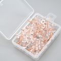 80pcs/set Plastic Transparent Rose Gold Push Pins Thumb Thumbtack Board Pins Drawing Photo Wall Studs Office School Supplies. 