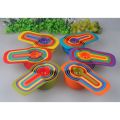 6 Measuring Cups and Spoons Set for Cake Baking Cooking Plastic Tablespoons with Measurement (Multi-Color). 