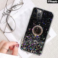 Phone Case Realme Note 50 Shiny Glitter Ring Soft Back Cover Transparent Full of Stars Sky Holder Stand for Realme Note 50 Case with Lanyard. 