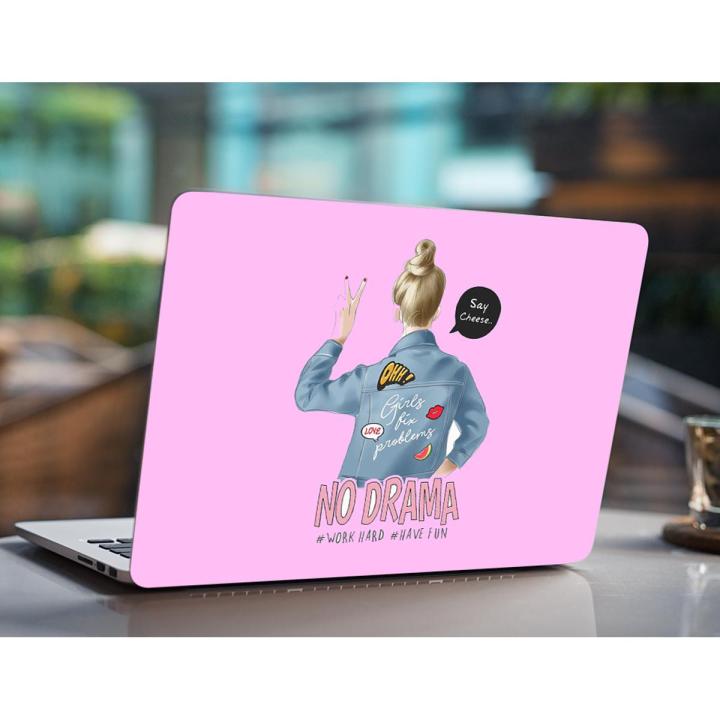 No Drama Girl Laptop Skin Vinyl Sticker Decal, 12 13 13.3 14 15 15.4 15.6 inch Laptop Skin Sticker Cover Art Decal Protector Fits All Laptops