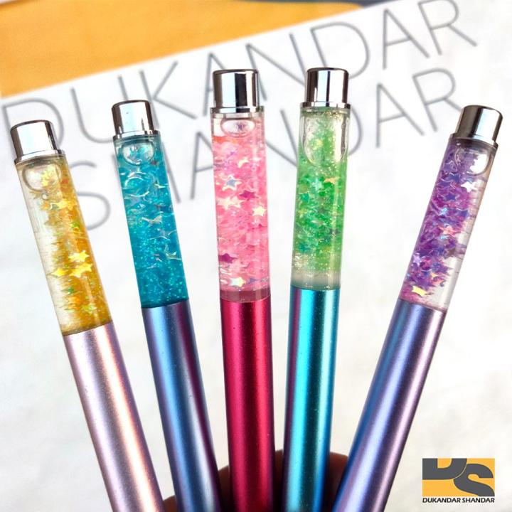 Fancy Elegant Metal Body Glitter fountain ink pen Cute stationary