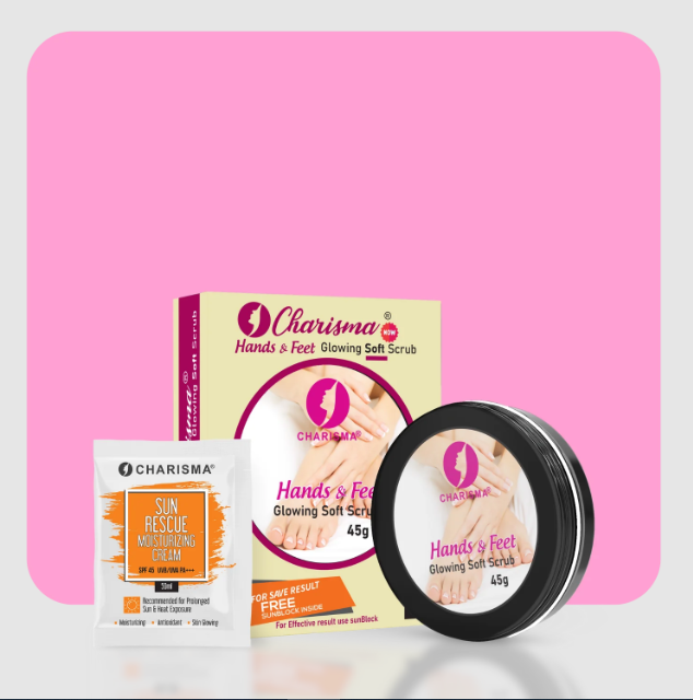 Charisma Hands and Feet Whitening Cream Scrub with free Sunblock