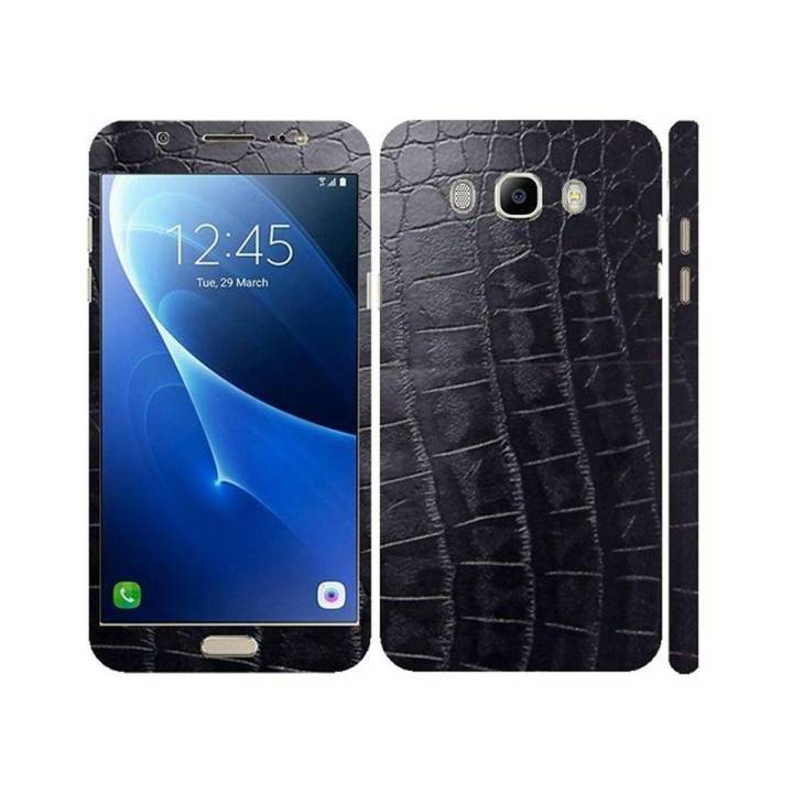 Samsung Galaxy J7 2016 Black Crocodile Leather Texture Mobile Skin