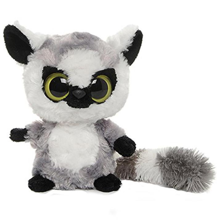 PLUSH LEMUR YOOHOO & FRIENDS BLACK GRAY WHITE BIG EYES 16 CM