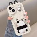 Phone Case For Samsung Galaxy A02 A02S A03 CORE A04 A04E A04S A10 A11 A13 A14 A22 A23 A24 A30 A20 A21S Casing Funny Wavy Texture Cartoon 3D Cute Panda Doll Ears Fashion Creative Silicone Cover TPU Clear Soft. 