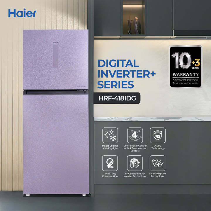 Haier 14.76 CFT Digital Inverter+ HRF-418IDG+ - 3rd Gen FD Inverter - Magic Cooling - Brand Warranty