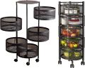 360-Degree 5tier Rotating Moveable Multi-Tier Round Basket Vegetable & Fruit Organizer Rack for Kitchen Storage Baskets. 