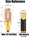 1W E14 T22 LED Filament Candelabra Bulbs(Amber Glow), Tubular Night Light Bulb,Ultra Warm White 2200K,10 Watt Equivalent 100 Lumen,Non Dimmable,5Pack [Energy Class A++]. 