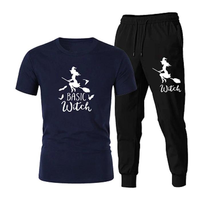 Basic printed trousers shirt set for men