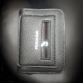 Boweisi and L&S New Men's Genuine Leather Card Holder Storage Bags Blocking Zipper Thin Pocket. 