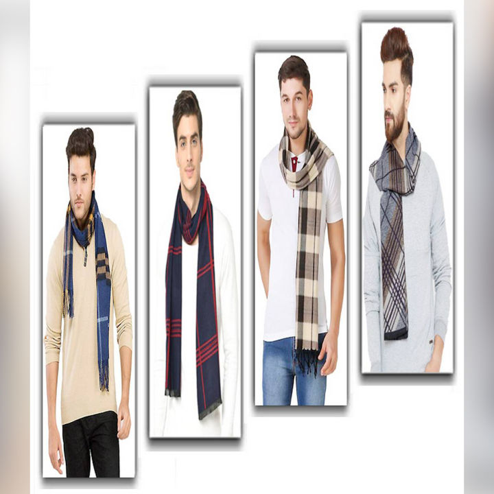 Pack of 1 - Checkered Branded Woolen Muffler for Men/Boys