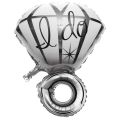 DIAMOND RING FOIL BALLOON IN SILVER COLOR - ENGAGEMENT RING FOIL BALLOON. 