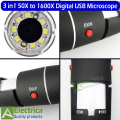 3 in 1 USB Type 50x to 1600x Magnification USB Digital Microscope with OTG Function 8-LED Light Magnifying Glass Magnifier with Stand for Mobile Phone Repair by Electrica. 