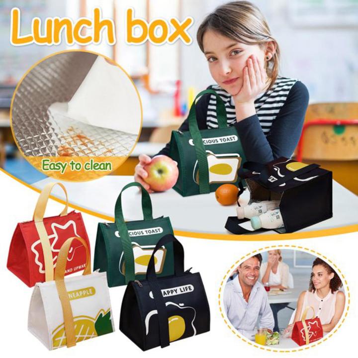 Insulation HOT and COLD Cartoon Design Lunch Bag Canvas Bags Fresh Handbag Thickened Aluminum film Bag