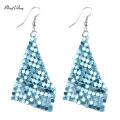 Korean Fashion Sequins Long Tassel Earrings Square Scaled Variable Earrings Party Latin Dance Earrings Wholesale. 