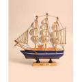 Excellent Quality -Handmade Ship Craft Wooden Sailing Boat Wood Sailboat Model Home Decor. 