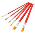 Artistic Paint Brush / Flat Brush / Imported Paint Brush (6 Pc Set) Art # SS -6pcs-RED-FB. 