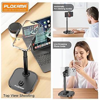 TikTok%20Tripod%20Stand%20Mobile%20Holder%20%7C%20Tabletop%20Stand%20for%20Videos,%20Drawing%20&%20Cooking%20%7C%20Plokama%20DT-80%20Premium%20Lifting%20Bracket%20-%20Image%2010