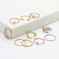 10Pcs/Set Moon Star Golden Rings Women Bohemian Jewellery Set Gifts Accessories And Girls Fashion Jewellery Set Gift. 