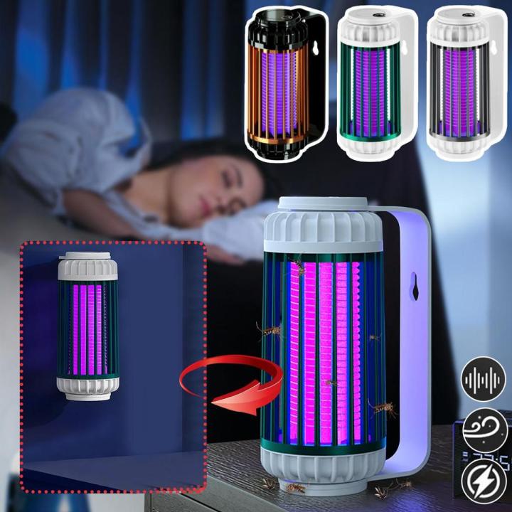 Powerful Uv Bug Zapper, Light-emitting Mosquito Killer Lamp Silent and Safe Indoor Outdoor Insect Control Lamp Killer, Electric Fly Bug, Kitchen Living Room Indoor Bedroom Yard (golden plug) Note random color will be deliver