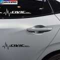 2 Pcs Funny Car Stickers Reflective Side Window Sticker For Honda CIVIC Vinyl Car Decal Stickers, Car Styling Decoration for Car Accessories WHITE. 