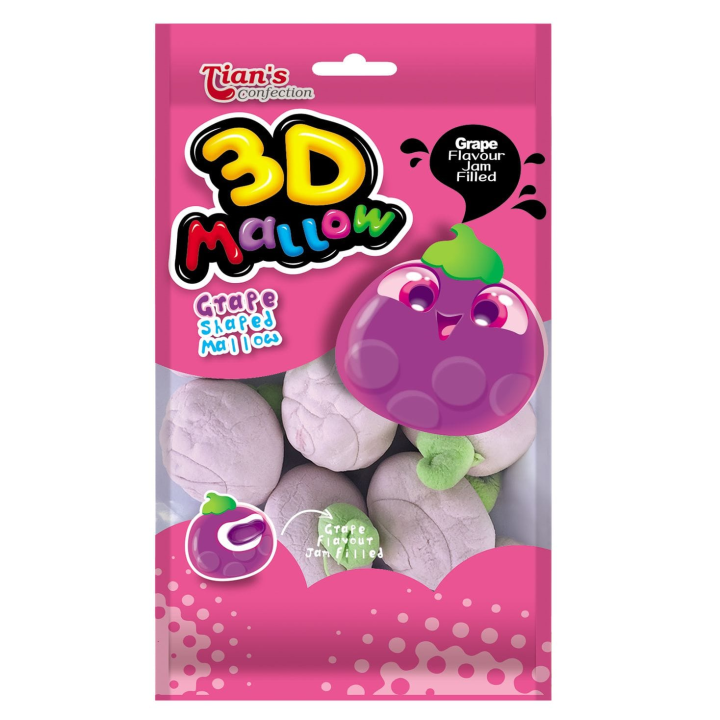 Tians 3d Mallow Grape Shaped Mallow Marshmallow 100 gm