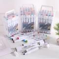 Art Marker Drawing Graphic Design Brush Tip Markers Fine Line Pen Painting 12/24/36 pcs Fine Colors Brush Set. 