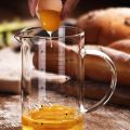 Techmanistan Measuring Glass Jug with Handle & Wooden Lid, Glass Measuring Jug, Glass Measuring Cup with Scale Measure. 