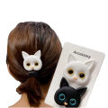 2pcs Korean Cute Cat Hairpin Duckbill Broken Hair Clip Cartoon Animal Acetate Hairpin Gif Girls Women Hair Accessories. 