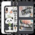 simple Silicone Phone Case For Samsung Galaxy A40/SM-A405FN/DS Lanyard geometry Anti-dust mobile phone case Anime cute. 
