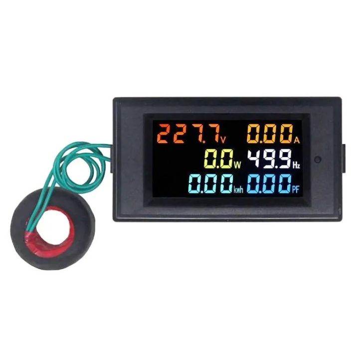 6 IN 1 80-300V AC Digital Voltmeter Ammeter Power KWH Meter Watt Meter 100A 4 Colors LCD Display