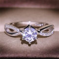 Tienini wishNew Artificial Diamond Ring Ornament European and American Love Diamond Ring Women's Wedding Ring. 
