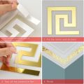 Golden Versace Border Acrylic Mirror Sticker Wall Art Home DIY Decoration Mirror Wall Stickers. 