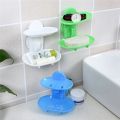 Fashion dual-strong suction cup soap box soap dishes bunk water bath basket soap holder Soap Dish Plate Holder Kitchen Bathroom. 