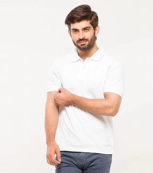 White%20Cotton%20Casual%20Polo%20Tshirt%20For%20Men%20-%20Image%203