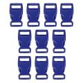 10 x 15mm  Plastic Side Release Buckles For Webbing Bags Straps Clips 5/8inch  Blue. 