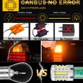 2Pcs No Hyper Flash Led Lights P21W Car Tuning Canbus Signal Lcheerfulamp 1156 BA15S PY21W BAU15S T20 7440 WY21W Amber Yellow 12V 24V. 