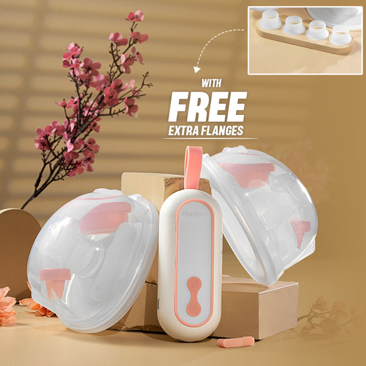 Muminity | Wearable Breast Pump |  Double Electric Breast Pump  with Free Extra Flanges | Rechargeable Breast Pump BPA Free