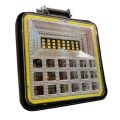 126W Square LED Headlight with Angel Eye - 42 Multi-LEDs, 11x11cm, High-Intensity Off-Road Light for Trucks, SUVs, and ATVs. 