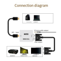 1080P -Compatible to VGA Adapter Converter for PC Laptop TV Box Computer Display Projector Black. 