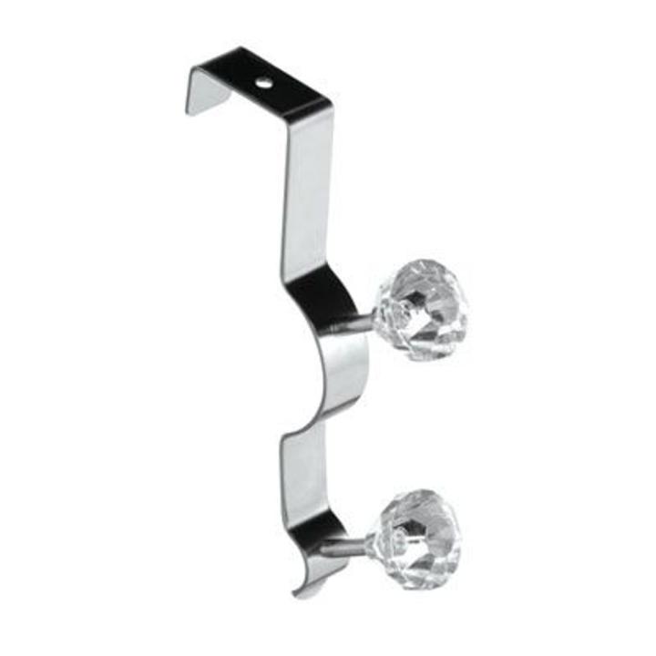 Over Door Clear Diamantes Double Hook - Premier Home - SKU 0509688