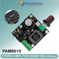 PAM8610 DUAL CHANNEL DC 12V 15W X 2 CLASS D HD DIGITAL AUDIO STEREO HIGH POWER AMPLIFIER BOARD with Dimmer 15W+15W 2-CH STEREO CLASS D DIGITAL AMPLIFIER BOARD. 