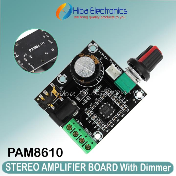 PAM8610 DUAL CHANNEL DC 12V 15W X 2 CLASS D HD DIGITAL AUDIO STEREO HIGH POWER AMPLIFIER BOARD with Dimmer 15W+15W 2-CH STEREO CLASS D DIGITAL AMPLIFIER BOARD