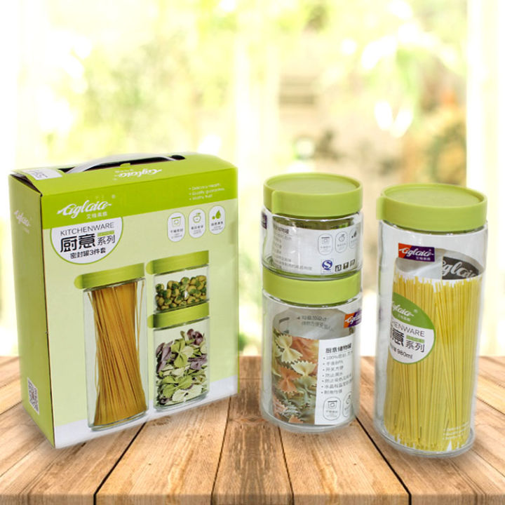 Pack of 3 Glass Jar Set