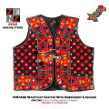 ZENZ Pakistani Traditional Wear Vintage Waist Coat Koti Waistcoat Jacket crafted with Embroidery & Sequins Size 16(32) Chest x 15 Length Inches. 